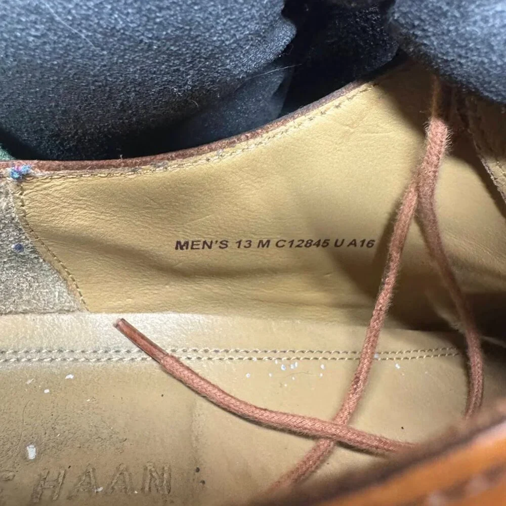 Cole Haan Modern Essentials Brown Leather Wingtip Shoes Men's Size 13